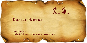 Kozma Hanna névjegykártya