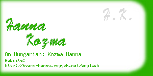 hanna kozma business card